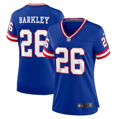New York Giants #26 Saquon Barkley Royal Women's Nike Classic Player Game Jersey